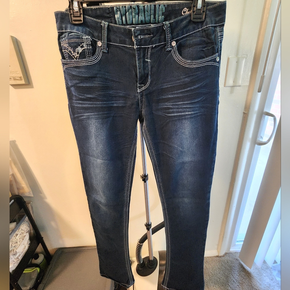 Hydraulic Dark Wash Denim Jeans 7/8